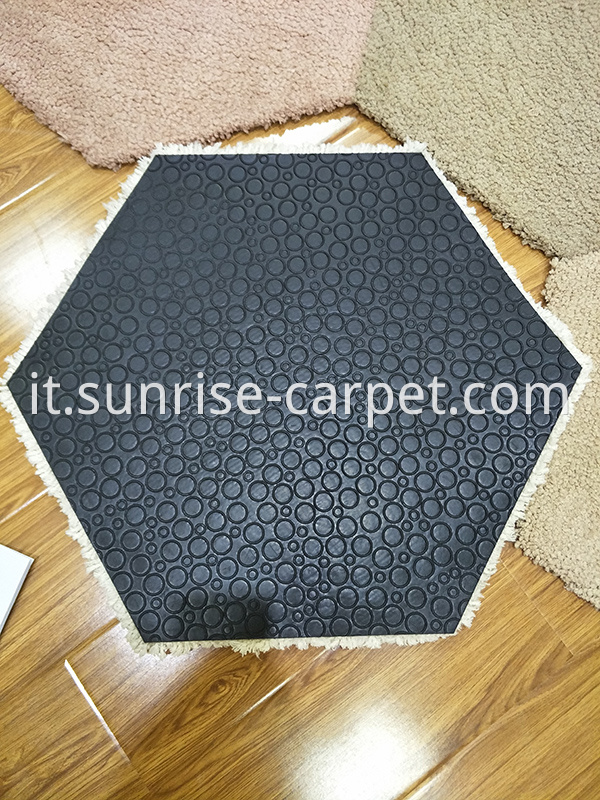 Shaggy carpet tile with TPE Backing